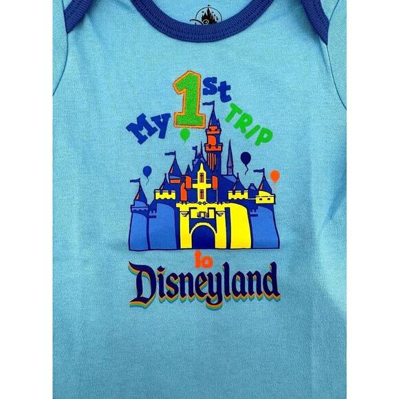 NEW Disney Blue Baby "My 1st Trip to Walt Disney World" Bodysuit Size 6-9 Mo - Picture 2 of 9